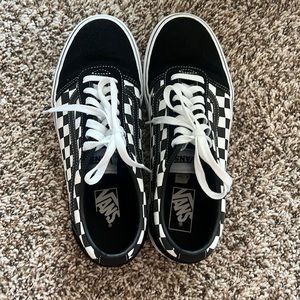 Black and white mens checkered vans